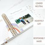 Baby Memory Book with Custom Photo Cover, Rainbow Baby Gift, 5 Year Milestone Journal, Gender Neutral Scrapbook Album, Archival Paper, 108 Pages, Boho Rainbow Personalized Keepsake, Expecting Mom Gift