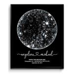 Custom Star Map Print or Canvas (9 Designs, Multiple Sizes), Personalized Constellation Map, Night Sky by date Wall Art, Unique Gift - Special Occasion, Wedding, Anniversary, Valentines Day)