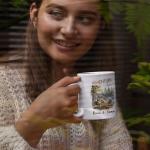Adventure Time Coffee Mug, Custom Camping Mug With Names, Couple Coffee Cup For Adventure Lovers, Personalized Camping Gifts For Friends, Customized Campfire Travel Tea Mug, White Mug