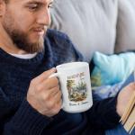 Adventure Time Coffee Mug, Custom Camping Mug With Names, Couple Coffee Cup For Adventure Lovers, Personalized Camping Gifts For Friends, Customized Campfire Travel Tea Mug, White Mug