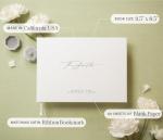 MUUJEE Personalized Guestbook in Eggshell - Premium Custom Modern Guest Book for Wedding Reception, Birthday Party or Events w/Bookmark Blank Pages for Signing 11.5 x 8.5 inches