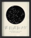Personalized Star Map With Specific Dates & Place - Custom Constellation Map Print, Unframed- Special Occasion Star Chart Wall Art- Great Anniversary, Engagement, Wedding Romantic Gift (Cream)