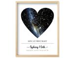 Custom Star Map - Personalized Heart Shape (Multiple Sizes - Unframed Print, Star Constellation Wall Art, Great Gift - Special Occasion, Engagement, Wedding, Birthday, Anniversary)
