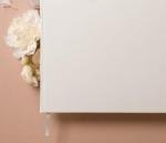 MUUJEE Personalized Guestbook in Eggshell - Premium Custom Modern Guest Book for Wedding Reception, Birthday Party or Events w/Bookmark Blank Pages for Signing 11.5 x 8.5 inches