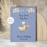 Hilis Custom One Silly Goose 1st Birthday Guest Book, Personalized Baby Boy or Girl Memory Keepsake Journal, A5 Hardcover Lined Notebook Gift D228A
