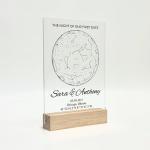 Personalized Star Map Plaque with Stand – Custom Night Sky for Anniversary, Wedding, Birthday – Unique Romantic Gift for Couples, Acrylic Keepsake with Date & Location, Valentines Day
