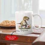 Personalized Dinosaur Adventure Coffee Mug for Kids, Custom Name Cup with Cute Dino Design, Ideal Gift for Dinosaur Enthusiasts, Animal Lovers Travel Mug 11oz 15oz, Christmas, Birthday Gifts