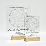 Personalized Star Map Plaque with Stand – Custom Night Sky for Anniversary, Wedding, Birthday – Unique Romantic Gift for Couples, Acrylic Keepsake with Date & Location, Valentines Day