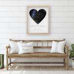 Custom Star Map - Personalized Heart Shape (Multiple Sizes - Unframed Print, Star Constellation Wall Art, Great Gift - Special Occasion, Engagement, Wedding, Birthday, Anniversary)