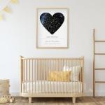 Custom Star Map - Personalized Heart Shape (Multiple Sizes - Unframed Print, Star Constellation Wall Art, Great Gift - Special Occasion, Engagement, Wedding, Birthday, Anniversary)