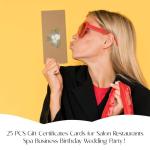 Blank Gift Certificates, 25 Floral Kraft Gift Certificate Cards for Business, Spa, Salon, Massage, Restaurants, Custom Client Vouchers for Birthday, Work Card -05