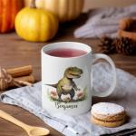 Personalized Dinosaur Adventure Coffee Mug for Kids, Custom Name Cup with Cute Dino Design, Ideal Gift for Dinosaur Enthusiasts, Animal Lovers Travel Mug 11oz 15oz, Christmas, Birthday Gifts