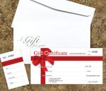 Custom Gift Certificates Cards with Envelopes 100 set -RED-RIBBON-Gift Coupons,Vouchers for Small Business,Spa,Makeup,Hair Beauty Salon,Restaurant,Wedding Bridal,Baby Shower,Holiday,Christmas,Birthday