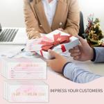25 Blank Gift Certificates Pink Watercolor Gold Foil Gift Certificate Cards for Business, Spa, Salon, Restaurants, Massage, Custom Client Vouchers for Birthday, Work Card -10