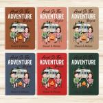 Personalized Leather Journal for Couples – Custom Adventure Travel Notebook for Camping & RV Trips, Memory Keepsake Book for Journey Stories, Anniversary Wedding Valentine Gift (Adventure Begins – Camping)