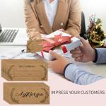 Blank Gift Certificates, 25 Kraft Gift Certificate Cards for Business, Spa, Salon, Massage, Restaurants, Custom Client Vouchers for Birthday, Work Card -08