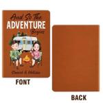 Personalized Leather Journal for Couples – Custom Adventure Travel Notebook for Camping & RV Trips, Memory Keepsake Book for Journey Stories, Anniversary Wedding Valentine Gift (Adventure Begins – Camping)