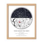 Custom Star Map by Date, Personalized Night Sky Print or Canvas, Unique Gift - Special Occasion, Wedding Gifts, Anniversary, Engagement, Constellation Map, Multiple Sizes