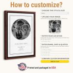 VICILO Custom Star Map With Photo Anniversary Framed Wall Art Unique Gift For Him or Her - Our First Date Night Sky Art Poster Print - Personalized Canvas Couple's Name and Date Special Occasion Constellation Map Cool Presents For Boyfriend