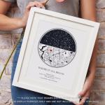 Custom Star Map by Date, Personalized Night Sky Print or Canvas, Unique Gift - Special Occasion, Wedding Gifts, Anniversary, Engagement, Constellation Map, Multiple Sizes