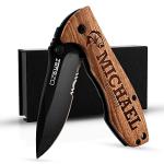 Personalized Engraved Oak Pocket Knife for Him