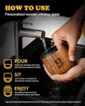 Argefkeen Charred Wooden Whiskey Glasses Personalized Bourbon Drinking Glass Ideas Gifts for Men Husband, Dad, Brother, Whiskey Lovers Birthday Insulated Old Fashioned Glass Whiskey Tumbler B