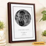 VICILO Custom Star Map With Photo Anniversary Framed Wall Art Unique Gift For Him or Her - Our First Date Night Sky Art Poster Print - Personalized Canvas Couple's Name and Date Special Occasion Constellation Map Cool Presents For Boyfriend