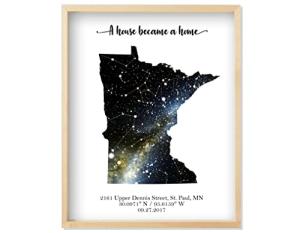 Custom Star Map - Personalized with State (Multiple Sizes - Unframed Print, Star Constellation Wall Art, Great Gift - Special Occasion, Engagement, Wedding, Birthday, Anniversary)