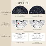 Custom Star Map by Date, Personalized Night Sky Print or Canvas, Unique Gift - Special Occasion, Wedding Gifts, Anniversary, Engagement, Constellation Map, Multiple Sizes