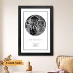 VICILO Custom Star Map With Photo Anniversary Framed Wall Art Unique Gift For Him or Her - Our First Date Night Sky Art Poster Print - Personalized Canvas Couple's Name and Date Special Occasion Constellation Map Cool Presents For Boyfriend