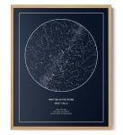 CELESTORY Custom Star Map Framed Canvas Night Sky Print Constellation Map Star Chart Gift Wall Art Poster Personalized Star Map for Specific Date Written in the Stars Paper Anniversary Personalized Gift - Midnight Blue