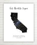 Custom Star Map - Personalized with State (Multiple Sizes - Unframed Print, Star Constellation Wall Art, Great Gift - Special Occasion, Engagement, Wedding, Birthday, Anniversary)