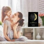 TM TEEMAN First Mothers Day Gift Custom Moon Phase Print Star Map For Specific Date Canvas/poster, Personalized 1st Mothers Day Gift For New Mom Custom Star Map Print With Art Real Moon Phase