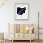 Custom Star Map - Personalized with State (Multiple Sizes - Unframed Print, Star Constellation Wall Art, Great Gift - Special Occasion, Engagement, Wedding, Birthday, Anniversary)