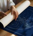 CELESTORY Custom Star Map Framed Canvas Night Sky Print Constellation Map Star Chart Gift Wall Art Poster Personalized Star Map for Specific Date Written in the Stars Paper Anniversary Personalized Gift - Midnight Blue