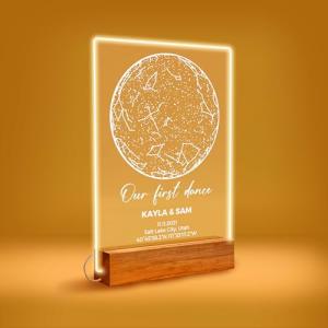 Custom Sign Express Acrylic Star Map with Stand – Personalized Night Sky from Special Moment, Gift for Couples, Romantic Acrylic Keepsake, Valentines Day
