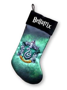 Harry Potter Slytherin Christmas Stocking - Personalized Hogwarts House School of Witchcraft and Wizardry House Crest Holiday Decoration with Custom Name - Gift for Fans