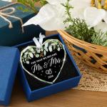 HEXMOZ Wedding Gifts for Couples 2026 - Mr and Mrs Gifts - Bridal Shower Gift, Wedding Ideas for Newly Wed, Bride, Future Mr Mrs - Just Married Glass Ornament 2026, 1st Married Couple Christmas Decor
