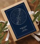 CELESTORY Custom Star Map Framed Canvas Night Sky Print Constellation Map Star Chart Gift Wall Art Poster Personalized Star Map for Specific Date Written in the Stars Paper Anniversary Personalized Gift - Midnight Blue