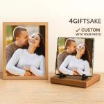 4GIFTSAKE Personalized Photo Rock Slate Frame - Custom Stone Plaque Picture Frame - Gifts for Mothers Fathers Day Wedding Birthday Christmas Memorial Pet Photo - Souvenir Slate Gift - Own Photo & Text