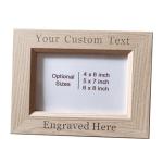 Asbanzerks Personalized Wood Picture Frame, Custom Engraved Photo Frame, Customizable Both Vertically and Horizontally, Free Engraving