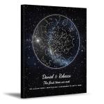 BOTTEGAARTS Custom Star Map – The Night We Met – Personalized Night Sky Print with Names, Date & Location – Romantic Couple Gift, Anniversary, Wedding or Engagement Star Map