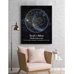 BOTTEGAARTS Custom Star Map – The Night We Met – Personalized Night Sky Print with Names, Date & Location – Romantic Couple Gift, Anniversary, Wedding or Engagement Star Map