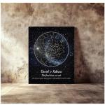 BOTTEGAARTS Custom Star Map – The Night We Met – Personalized Night Sky Print with Names, Date & Location – Romantic Couple Gift, Anniversary, Wedding or Engagement Star Map