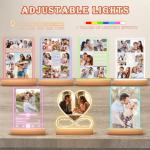 Personalized Picture Frame with Photos, Personalized Photo Frames with Night Light, Custom Picture Frames, Customized Anniversary Birthday Gifts for Women, Men, Mom, Dad, Baby, Kid, Family, Friends