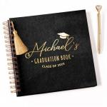 Personalized Guest Book Photo Album Scrapbook Custom Retirement Party Guest Book to Sign Polaroid Instax Picture Memory Book for 4x6 & 5x7 Keepsake Gift (Black, Small - 8.3x8.3)