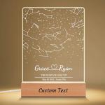IOUMAM Personalized Couple Gifts, Custom Star Map by Date Acrylic Plaque Night Light for Couples, Personalized Constellation Chart Night Light for Wedding, Anniversary, Valentines Day