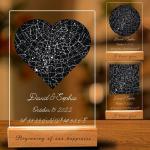 Custom Star Map Plaque, Personalized Star Constellation Chart Night Light, first date map, Our First Date plaque, Birthday Gift, where we met map (5 Size: 6"-16")