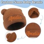 Personalized Knit Baby Hat with Name Embroidery