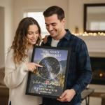 Personalized Unique Star Map for Couples, Custom Night Sky Constellation Map Art, Romantic Anniversary & Valentine’s Day Gifts, Printed Plexiglass Star Map, The Night We First Met Decorations